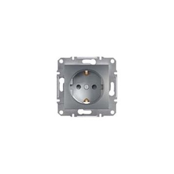 Schneider EPH2900262 Electric Asfora Çelik Çocuk Korumalı Topraklı Priz