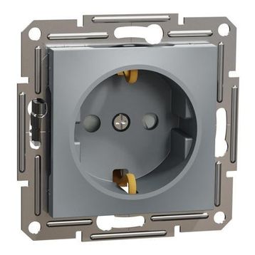 Schneider EPH2900262 Electric Asfora Çelik Çocuk Korumalı Topraklı Priz