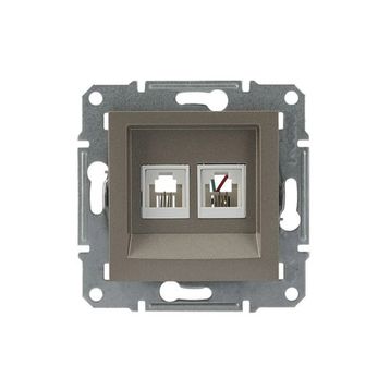 Schneider EPH4200169 Asfora Bronz 2 Çıkışlı Telefon Prizi