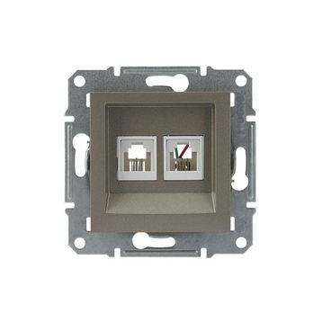 Schneider EPH4200169 Asfora Bronz 2 Çıkışlı Telefon Prizi