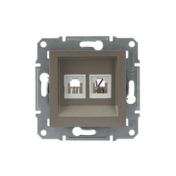 Schneider EPH4200169 Asfora Bronz 2 Çıkışlı Telefon Prizi