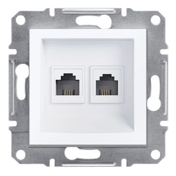 Schneider EPH4270121 Çerçevesiz Asfora Beyaz RJ11 İkili Nümeris Cat-3 Telefon Prizi