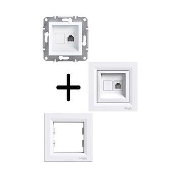 Schneider EPH4270121 Çerçevesiz Asfora Beyaz RJ11 İkili Nümeris Cat-3 Telefon Prizi