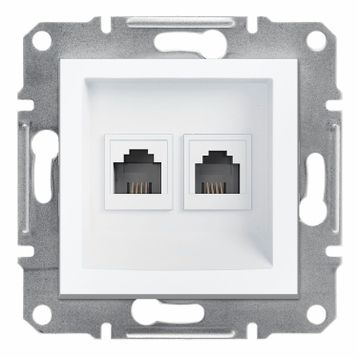 Schneider EPH4270121 Çerçevesiz Asfora Beyaz RJ11 İkili Nümeris Cat-3 Telefon Prizi