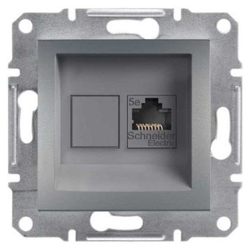 Schneider EPH4300162 Asfora Çelik RJ45 CAT5E Utp Telefon Data Prizi