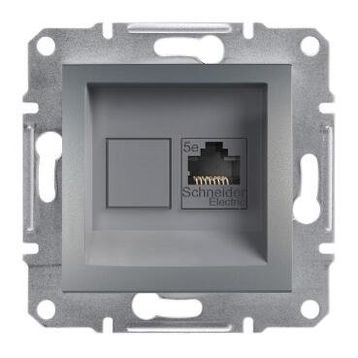 Schneider EPH4300162 Asfora Çelik RJ45 CAT5E Utp Telefon Data Prizi