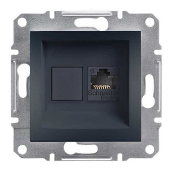 Schneider EPH4700171 Asfora Antrasit RJ45 Tek Çıkışlı Data Prizi