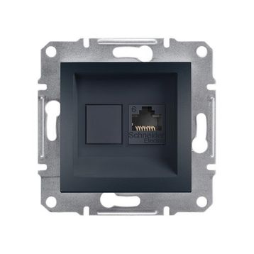 Schneider EPH4700171 Asfora Antrasit RJ45 Tek Çıkışlı Data Prizi