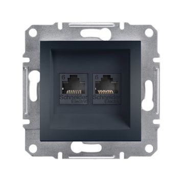 Schneider EPH4800171 Antrasit Asfora 2 Çıkışlı Data Prizi