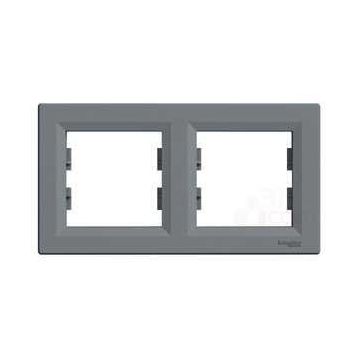 Schneider EPH5800262 Asfora Çelik 2'li Yatay Çerçeve