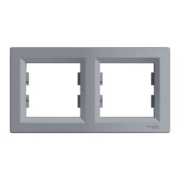 Schneider EPH5800262 Asfora Çelik 2'li Yatay Çerçeve