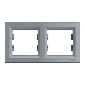 Schneider EPH5800262 Asfora Çelik 2'li Yatay Çerçeve
