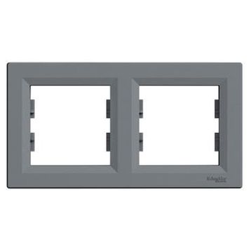 Schneider EPH5800262 Asfora Çelik 2'li Yatay Çerçeve