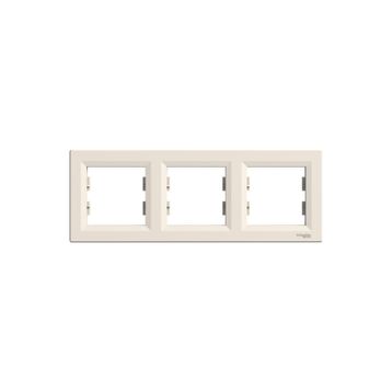 Schneider Eph5800323 Asfora 3'lü Krem Yatay Çerçeve