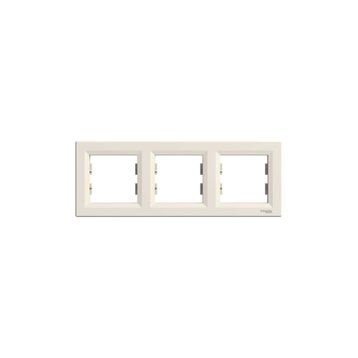 Schneider Eph5800323 Asfora 3'lü Krem Yatay Çerçeve