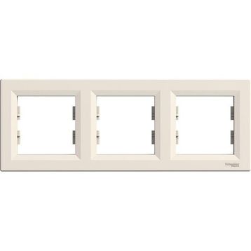 Schneider Eph5800323 Asfora 3'lü Krem Yatay Çerçeve