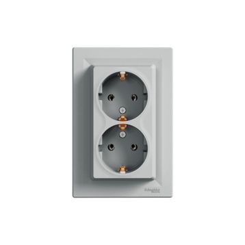 Schneider EPH9900161 Asfora Alüminyum 2'li Topraklı Priz