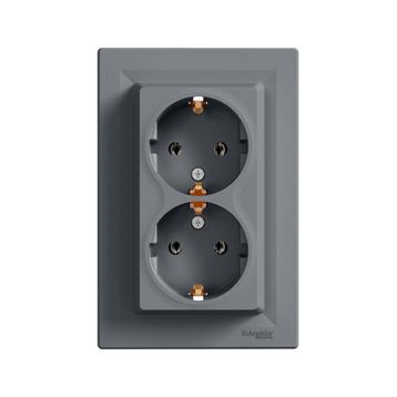 Schneider EPH9900162 Asfora Çelik 2'li Topraklı Priz