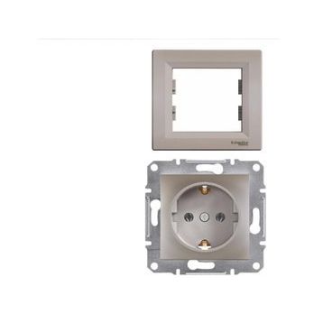 Schneider EPH9900169 Asfora Bronz 2'li Topraklı Priz