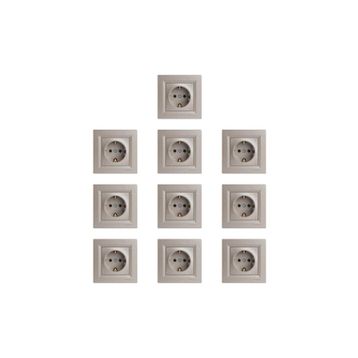 Schneider EPH9900169 Asfora Bronz 2'li Topraklı Priz