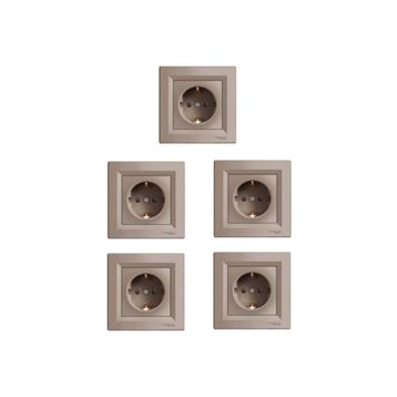 Schneider EPH9900169 Asfora Bronz 2'li Topraklı Priz