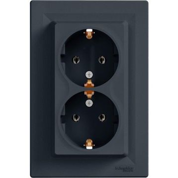 Schneider EPH9900171 Asfora Antrasit 2'li Topraklı Priz