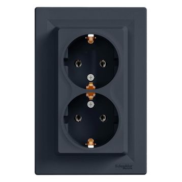 Schneider EPH9900171 Çerçeveli Asfora Plus Antrasit İkili Topraklı Priz