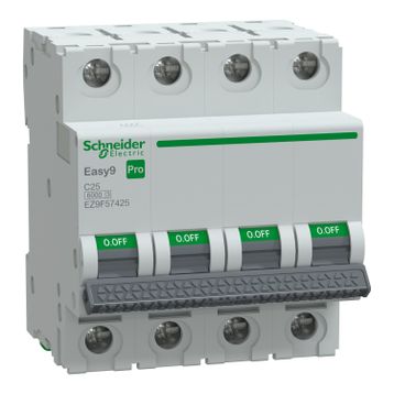 Schneider EZ9F57425 Easy9 Pro 4P 25 A C Eğrisi Otomatik Sigorta