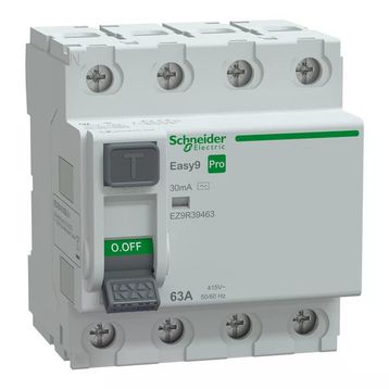 Schneider EZ9R39463 Easy9 Pro 4P 63 A AC Tipi 30 mA Kaçak Akım Koruma Rölesi