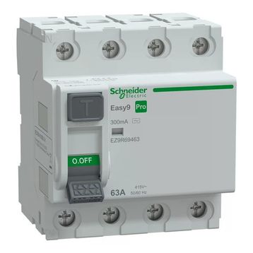 Schneider EZ9R69463 Easy9 Pro 4P 63 A AC Tipi 300 mA Kaçak Akım Koruma Rölesi