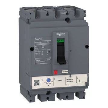 Schneider LV525303 3x250A 25kA CVS250B 175-250 Termik Ayarlı AC Kompakt Şalter