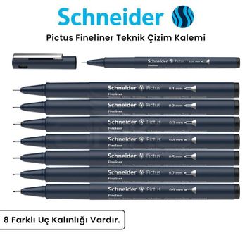 Schneider Pictus Fineliner Siyah Teknik Çizim Kalemi