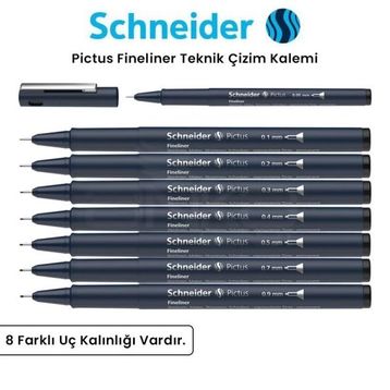 Schneider Pictus Fineliner Siyah Teknik Çizim Kalemi