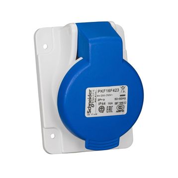 Schneider PKF16F423 Pratika 3x16A 2P+T IP44 Monofaze Vidalı Bağlantı Eğik Makina Prizi