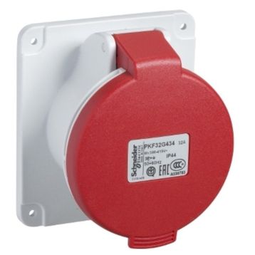 Schneider PKF16G435 5x16A Trifaze 3P-N-T Ip44 Vidalı Düz Makine Prizi