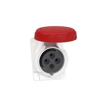 Schneider PKY16F734 Pratika 380-415V AC 4x16A 3P+E Trifaze IP67 Hızlı Bağlantı Eğik Makine Prizi