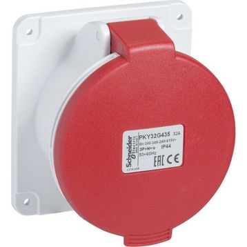 Schneider PKY16G434 Pratika 380-415V AC 4x16A 3P+E Trifaze IP44 Hızlı Bağlantılı Düz Makine Prizi