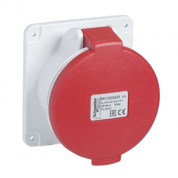 Schneider PKY16G435 Pratika 380-415V AC 5x16A 3P+N+E Trifaze IP44 Hızlı Bağlantılı Düz Makine Prizi