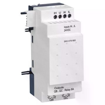 Schneider SR3XT61BD Zelio Logic için 24 Watt DC 6 Giriş Çıkışlı Dijital Giriş Çıkış Genişletme Modülü