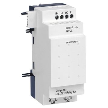Schneider SR3XT61BD Zelio Logic için 24 Watt DC 6 Giriş Çıkışlı Dijital Giriş Çıkış Genişletme Modülü