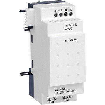 Schneider SR3XT61BD Zelio Logic için 24 Watt DC 6 Giriş Çıkışlı Dijital Giriş Çıkış Genişletme Modülü