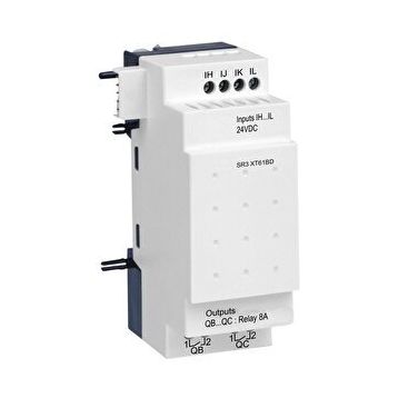 Schneider SR3XT61BD Zelio Logic için 24 Watt DC 6 Giriş Çıkışlı Dijital Giriş Çıkış Genişletme Modülü