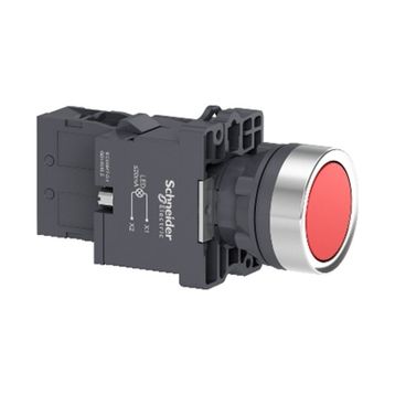 Schneider XA2-EW34M1 220VAC-DC Işıklı Yaylı Kırmızı Buton