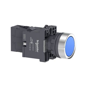 Schneider XA2-EW36B1 24VAC-DC Işıklı Yaylı Mavi Buton