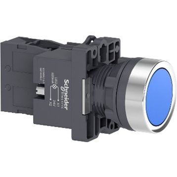 Schneider XA2-EW36B1 24VAC-DC Işıklı Yaylı Mavi Buton
