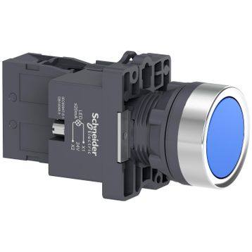 Schneider XA2-EW36B1 24VAC-DC Işıklı Yaylı Mavi Buton