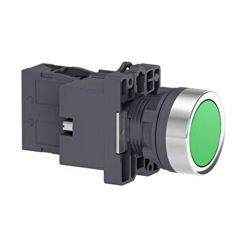 Schneider XA2EW33B1 24VDC 1NA Yeşil Işıklı Yaylı Buton