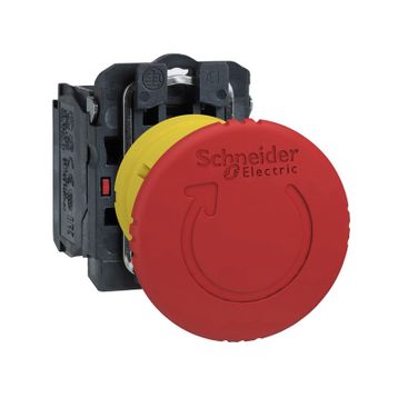 Schneider XB5-AS8442 1NK Çevir Çek Tip Tetiklemeli Mantar Kafalı Acil Stop Butonu
