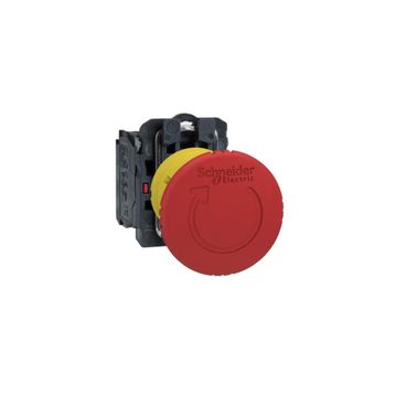 Schneider XB5-AS8442 1NK Çevir Çek Tip Tetiklemeli Mantar Kafalı Acil Stop Butonu