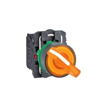 Schneider XB5AK125B5 24V 1NA+1NK Turuncu Işıklı Mandal Buton
